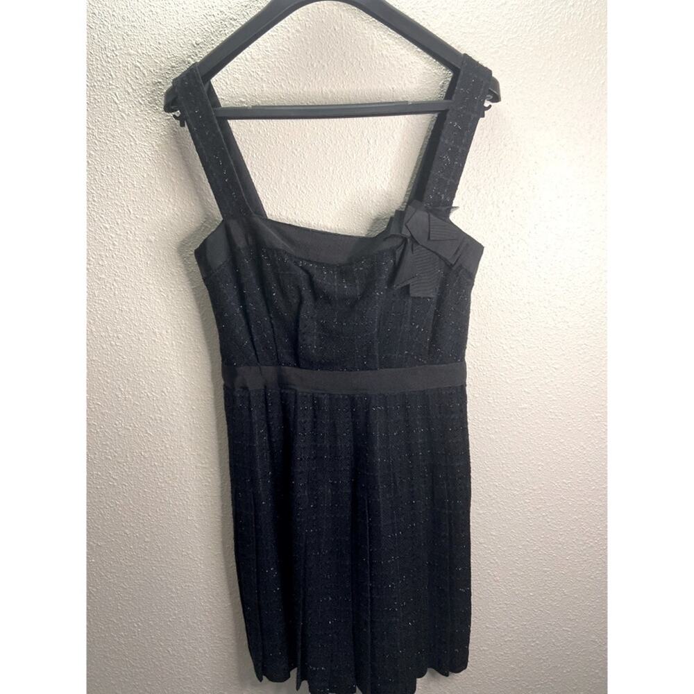 Max and Cleo Women Black Square Neck Tweed Dress Size 8